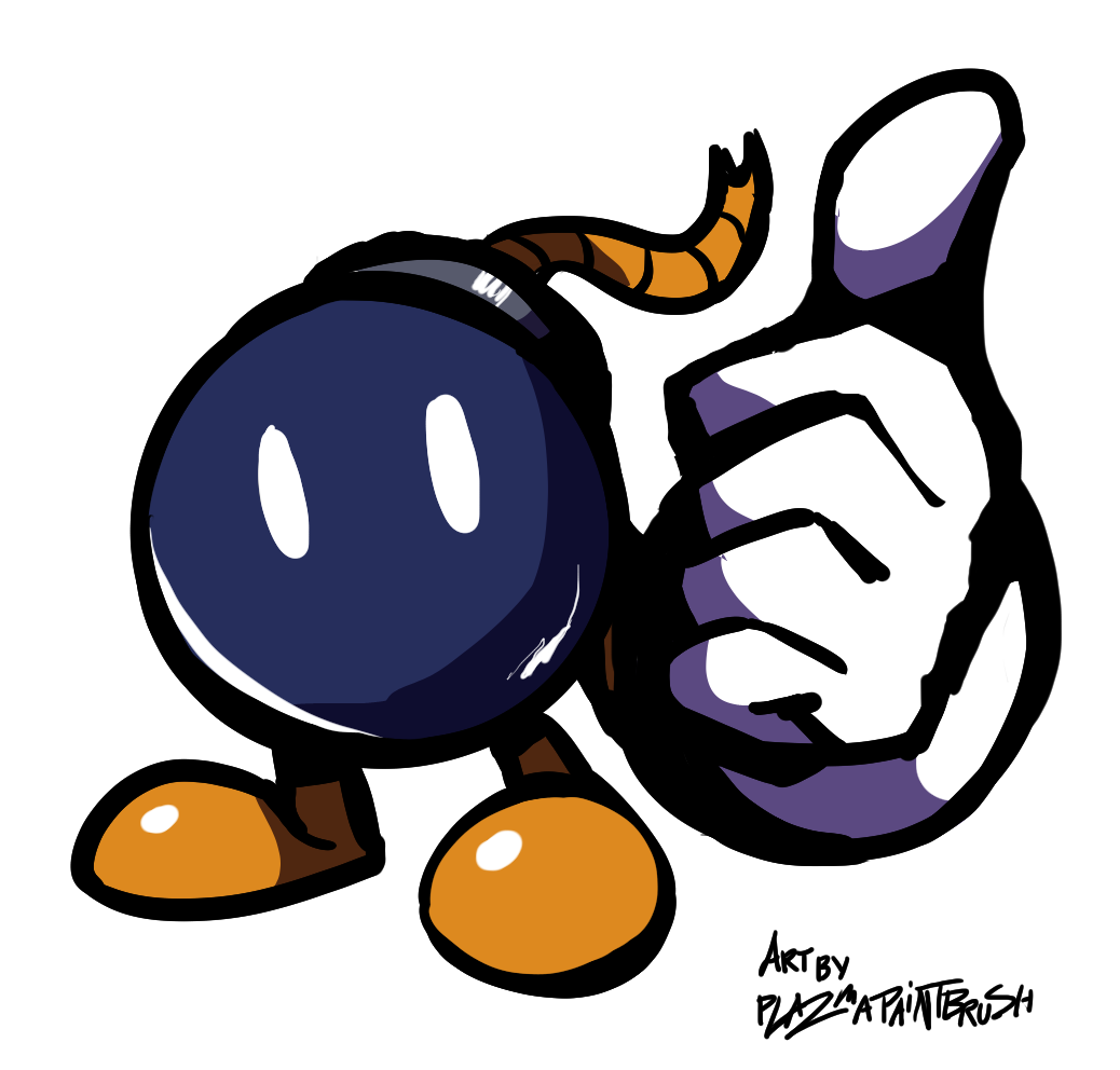 A Bob-omb with an arm and hand.